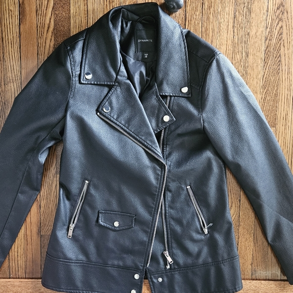 DYNAMITE motorcycle leather look jacket - Picture 1 of 2